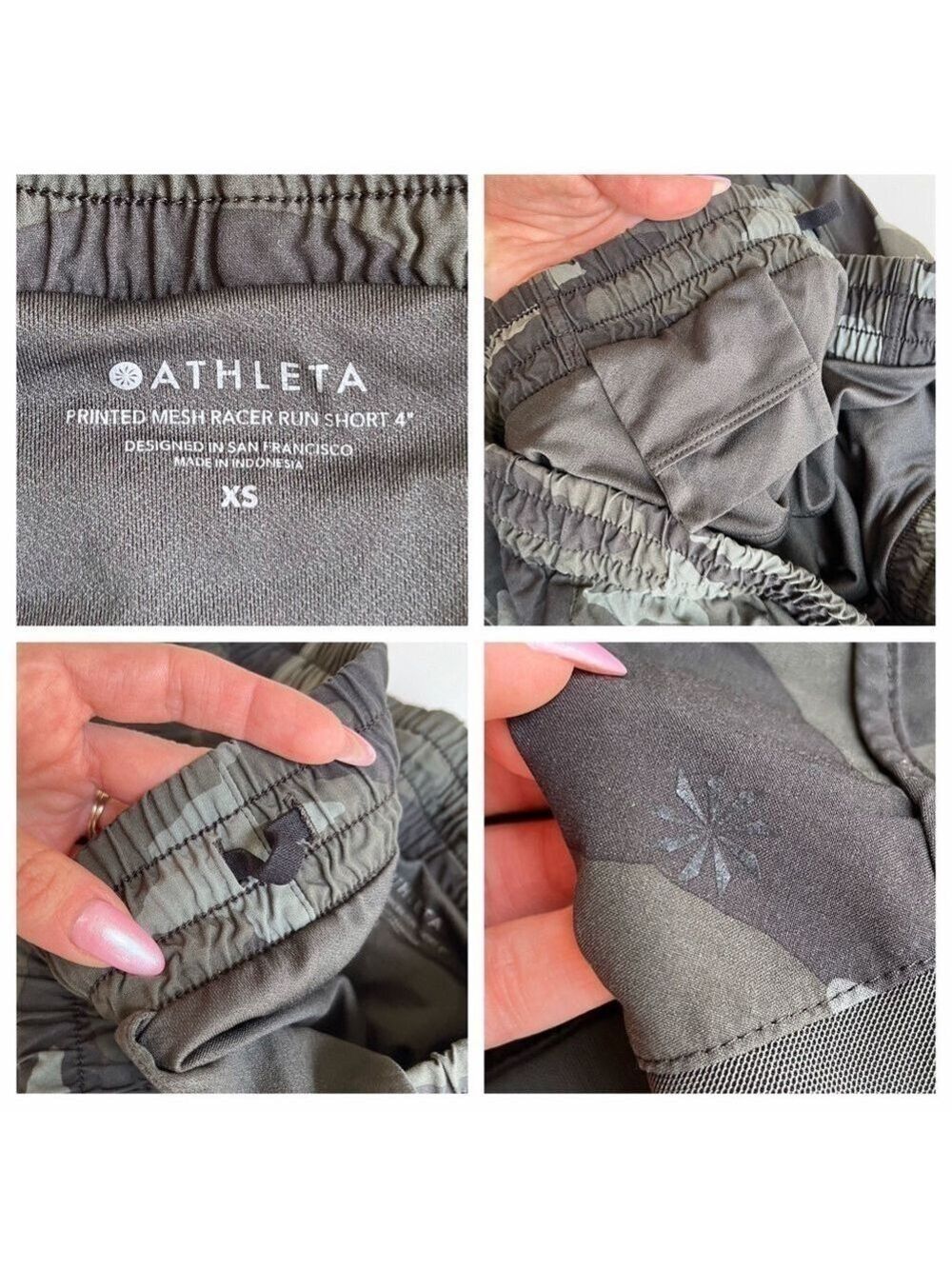 Athleta Printed Mesh Racer Run Shorts - Picture 9 of 9